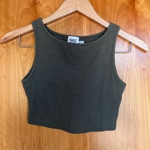 Princess Polly Army Green Cropped Tank Size 0 - never worn